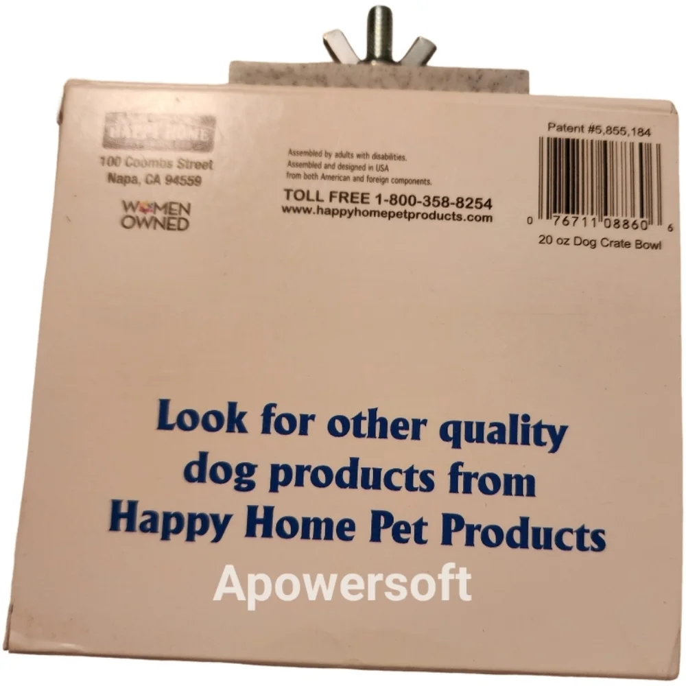 Happy Home Dog Crate Food & Water Bowl w Cage Mount